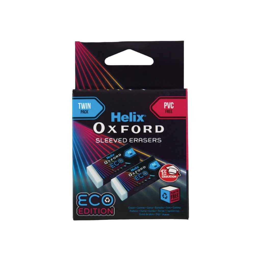 Helix Oxford Cyber Eco Erasers 2 Pack